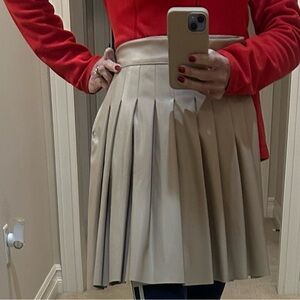 Elegant Tan Pleated Skirt